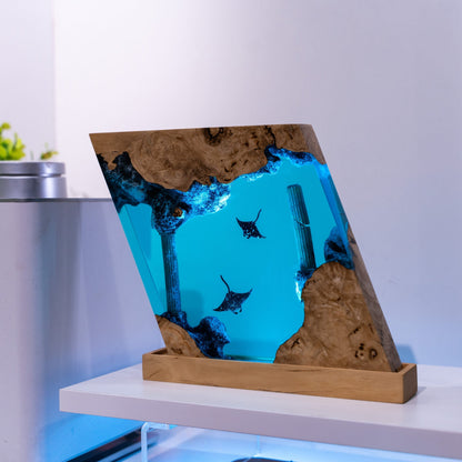 Manta Rays Resin Lamp  2