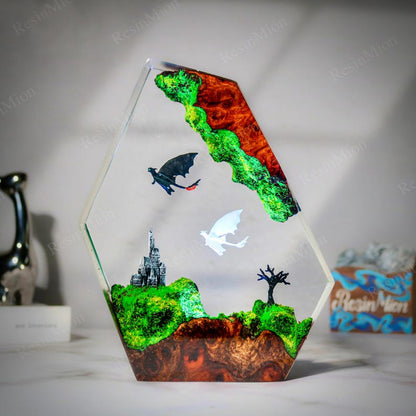 Diorama Dragon Epoxy Lamp