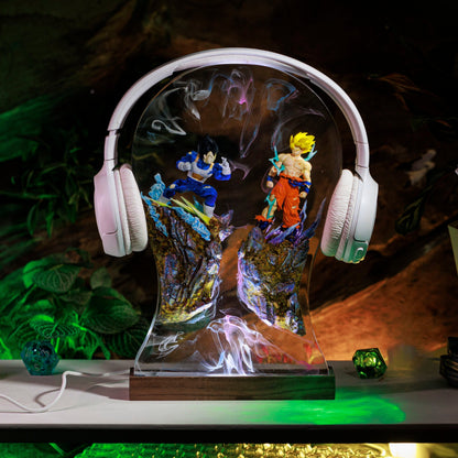 Goku x Vegeta Headphone Stand Resin Lamp