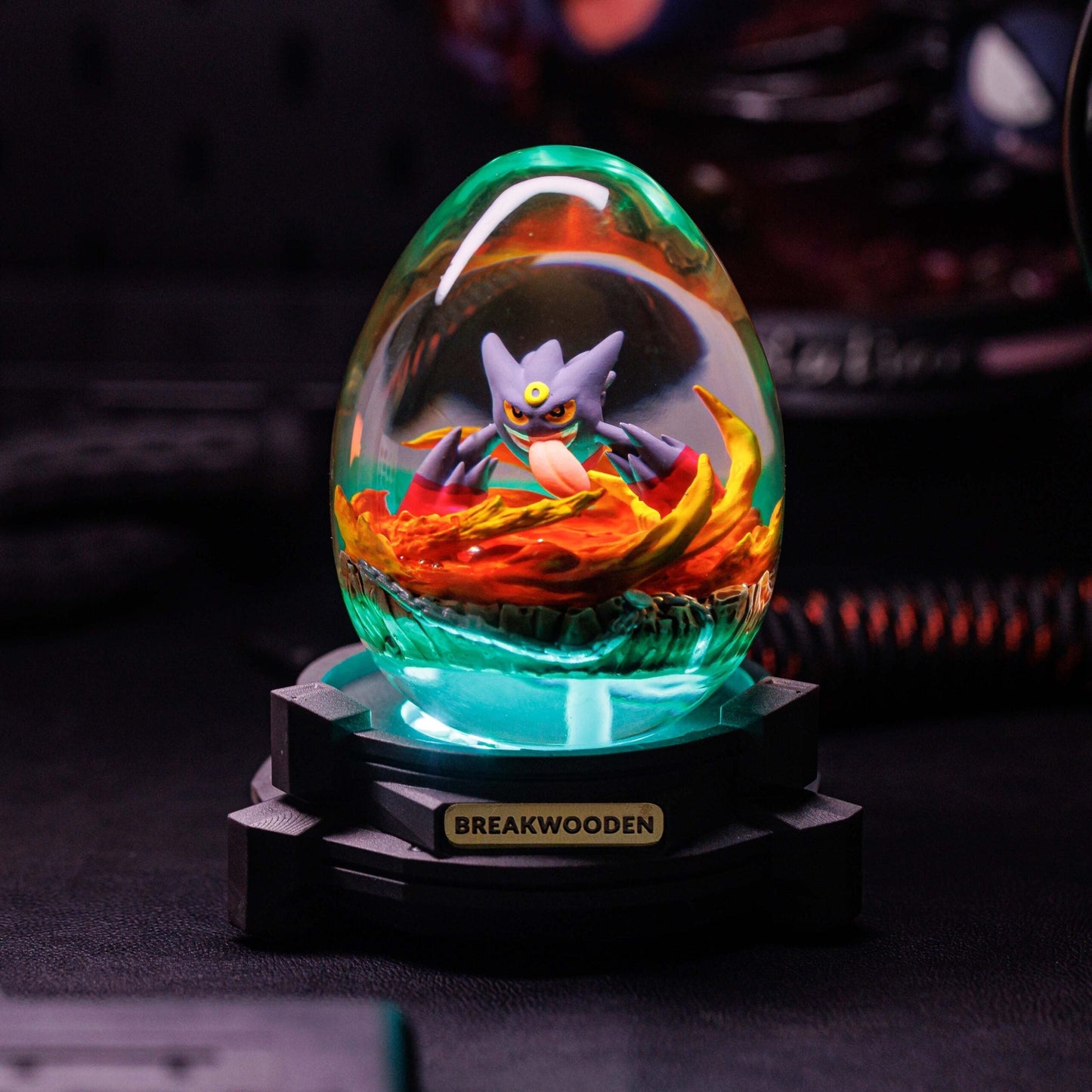 Fire Gengar Pokemon Resin Lamp Egg