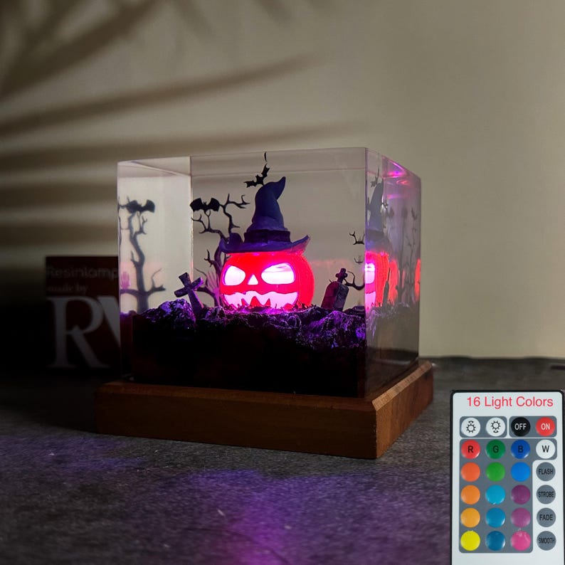 Pumpkin Halloween Resin Lamp