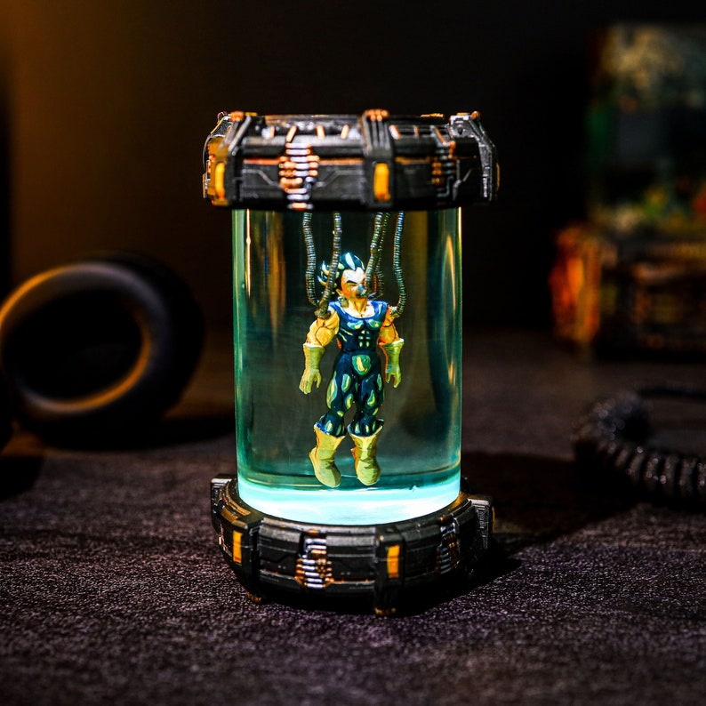 Dragon Ball Goku in a Healing Chamber & Vegeta Resin Lamp