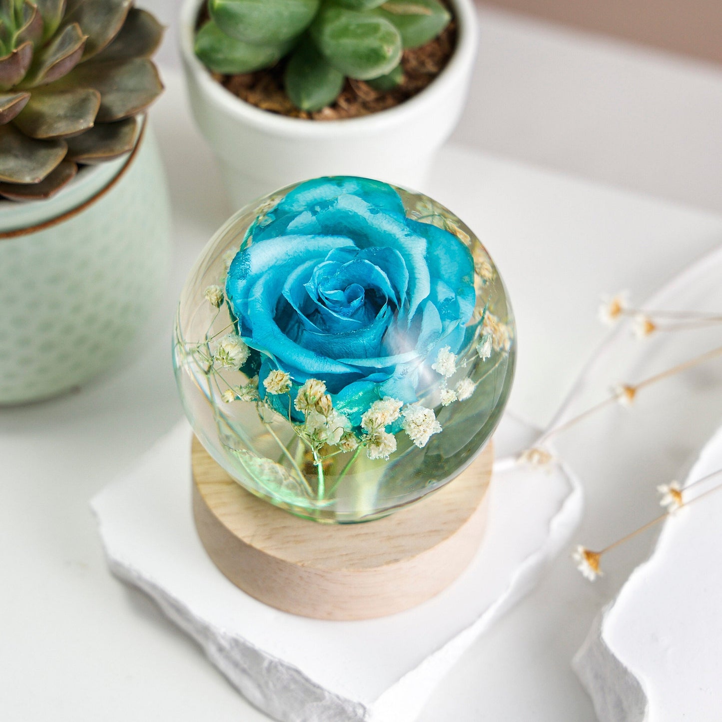 Blue Rose Flower Night Light