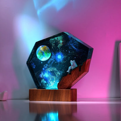 The EARTH and Astronaut Epoxy lamp