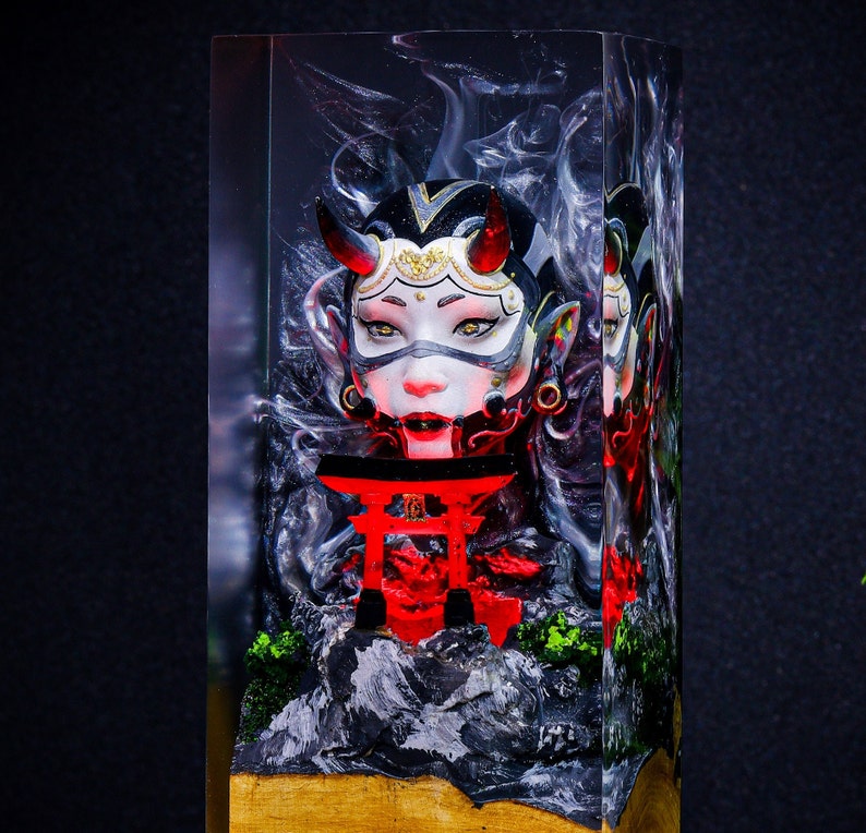 ONI MASK and Torii Gate Japanese Night Lamp