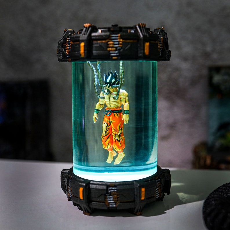 Dragon Ball Goku in a Healing Chamber & Vegeta Resin Lamp