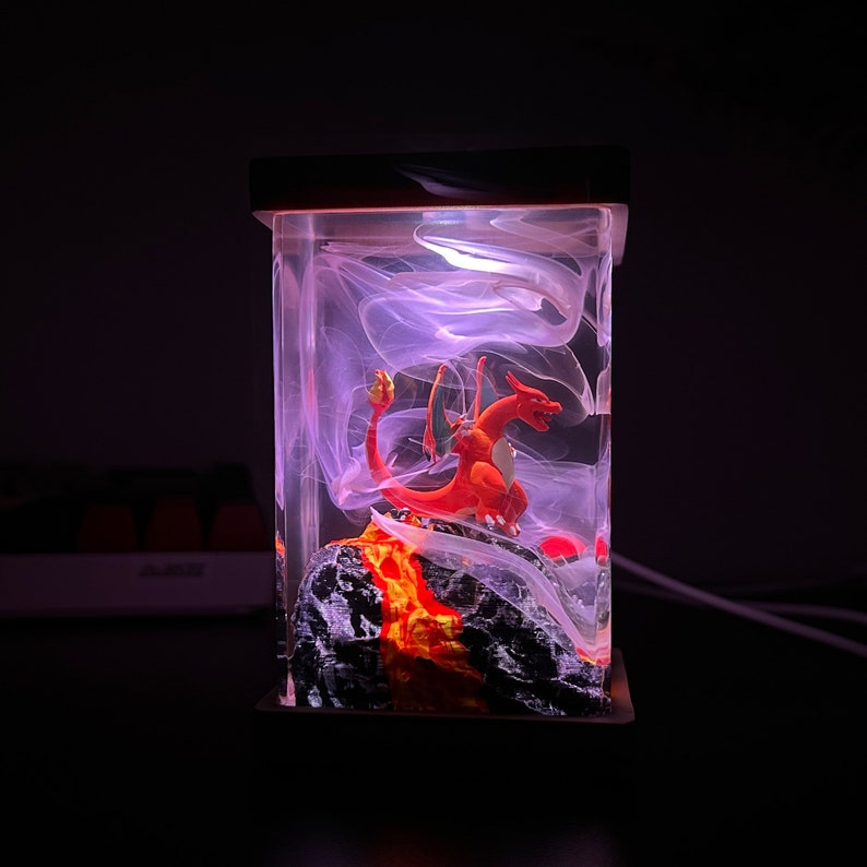 Charizard Pokemon Resin Epoxy Lamp, Night Light