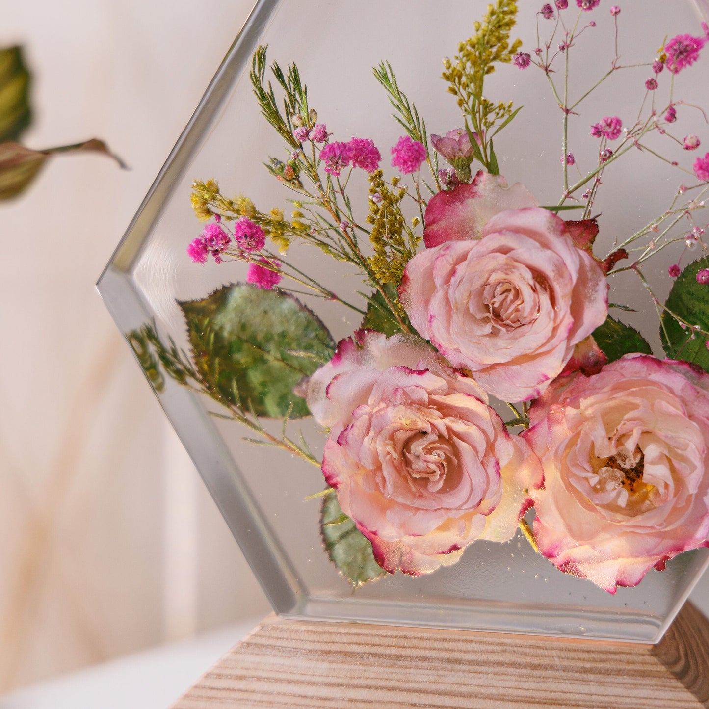 Rose Flower Resin Lamp