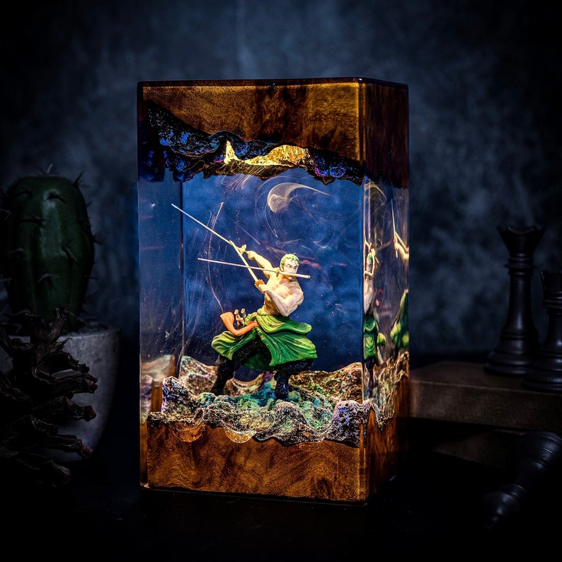 Zoro One Piece Resin Epoxy Lamp