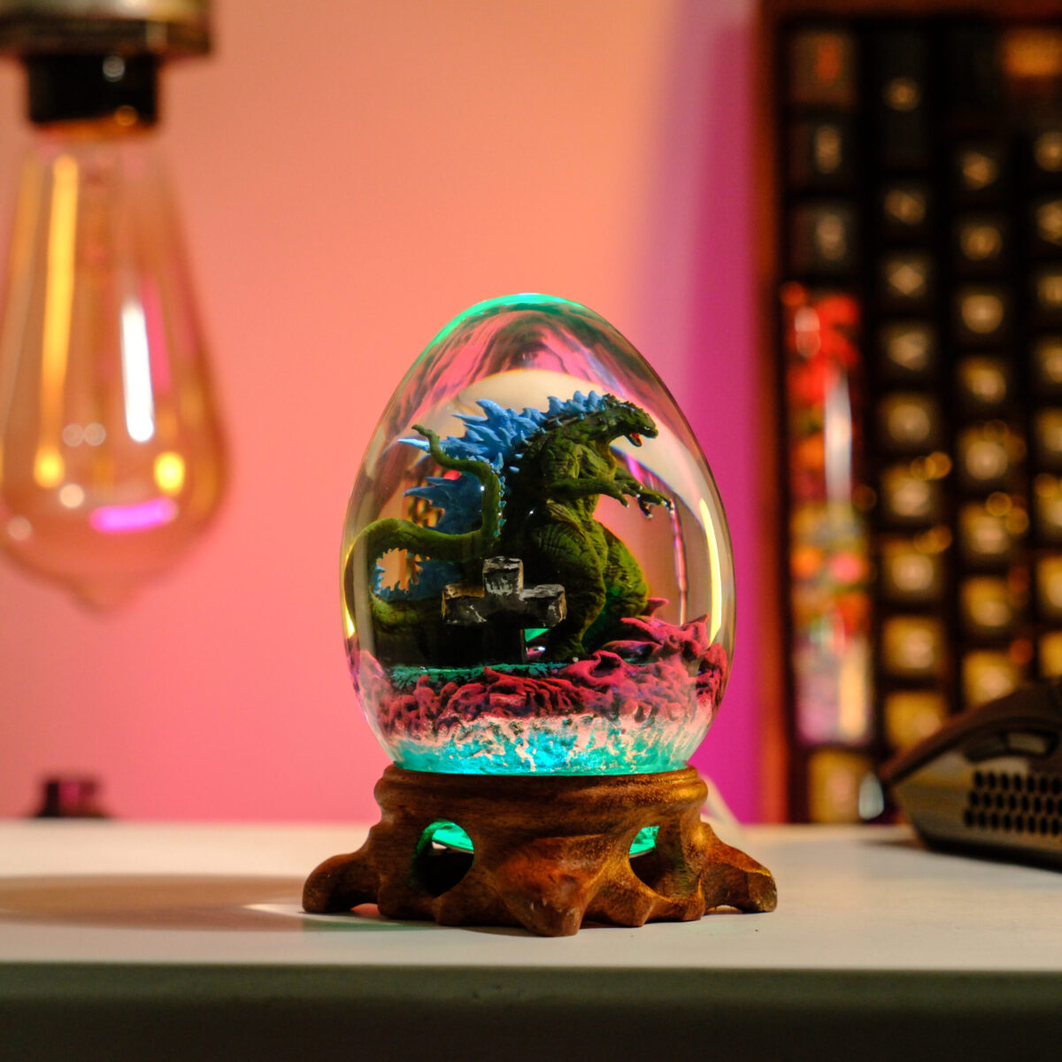 Gozilla Monster Resin Lamp Egg