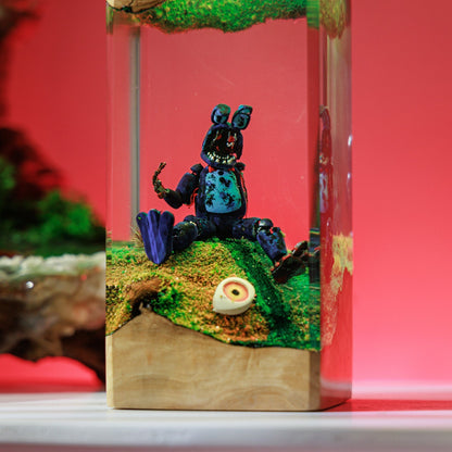 Creepy Bunny Resin Diorama Lamp