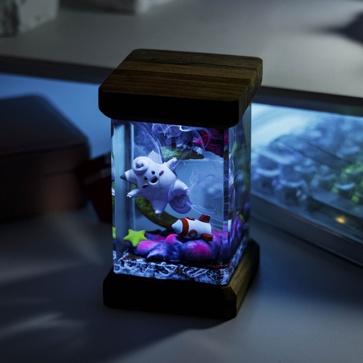 Clefairy Pokemon Resin Diorama Lamp