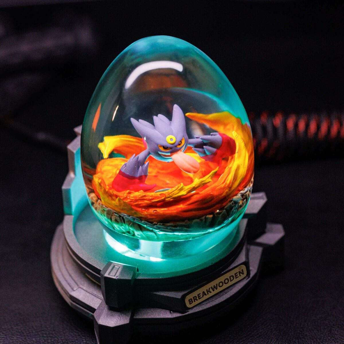 Fire Gengar Pokemon Resin Lamp Egg