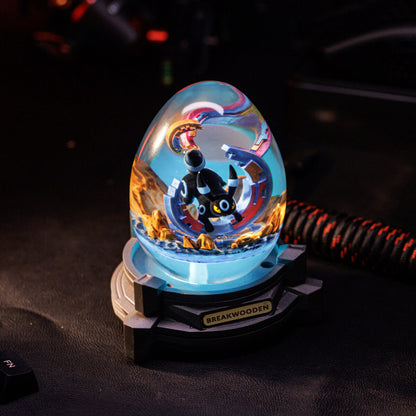 Shiny Umbreon Pokemon Resin Lamp Egg