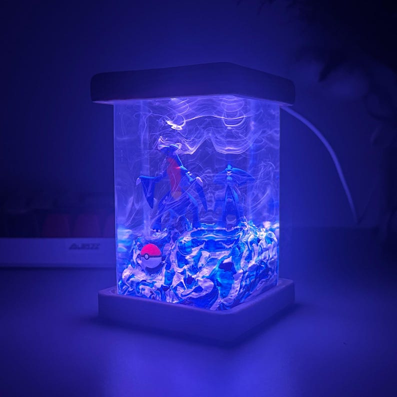 Garchomp Pokemon Resin Epoxy Lamp, Night Light