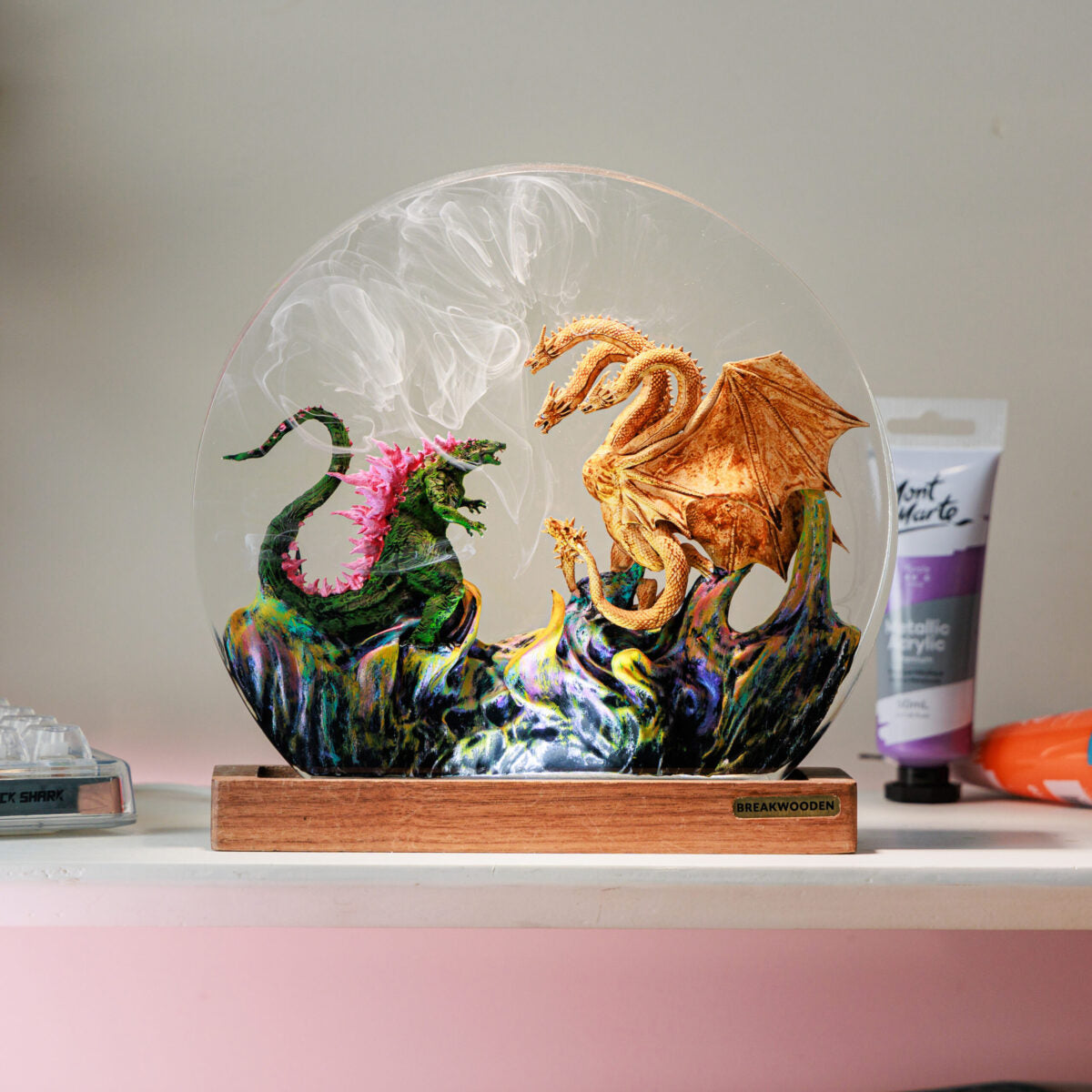 Monster Battle Resin Lamp