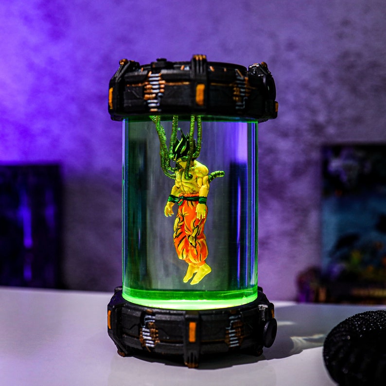 Dragon Ball Goku in a Healing Chamber & Vegeta Resin Lamp