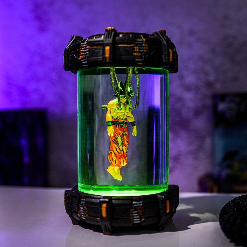 Dragon Ball Goku in a Healing Chamber & Vegeta Resin Lamp