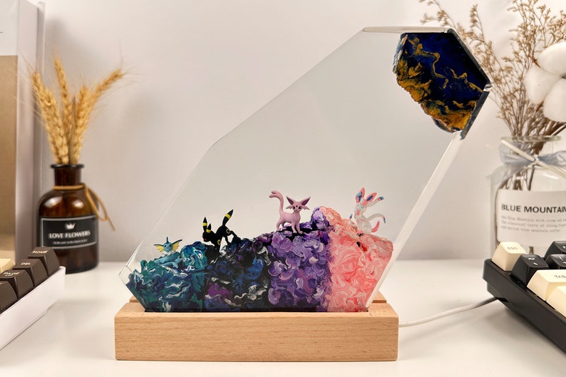 Eevee Evolution Pokemon Resin Epoxy Lamp Night Light