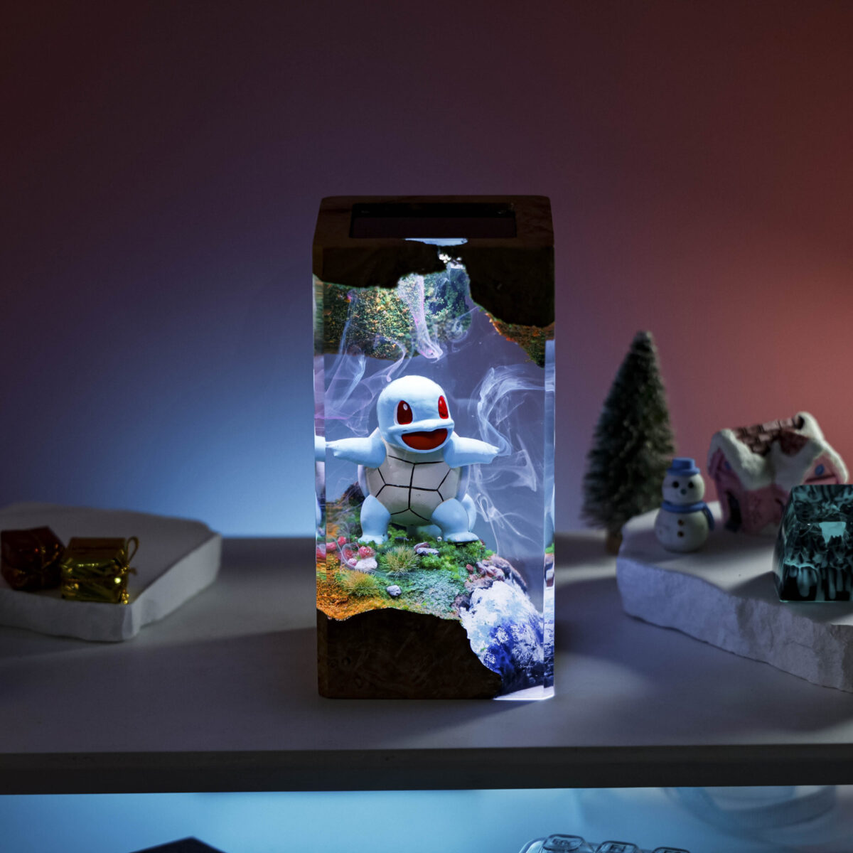 Squirtle Pokemon Resin Diorama Lamp