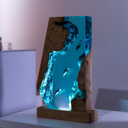 Scuba Diver Resin Lamp sail shape