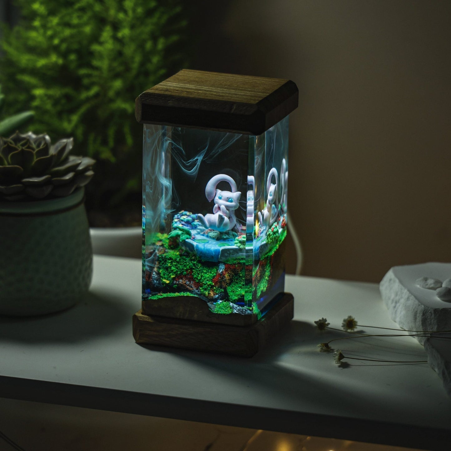 Mew Pokemon Resin Lamp