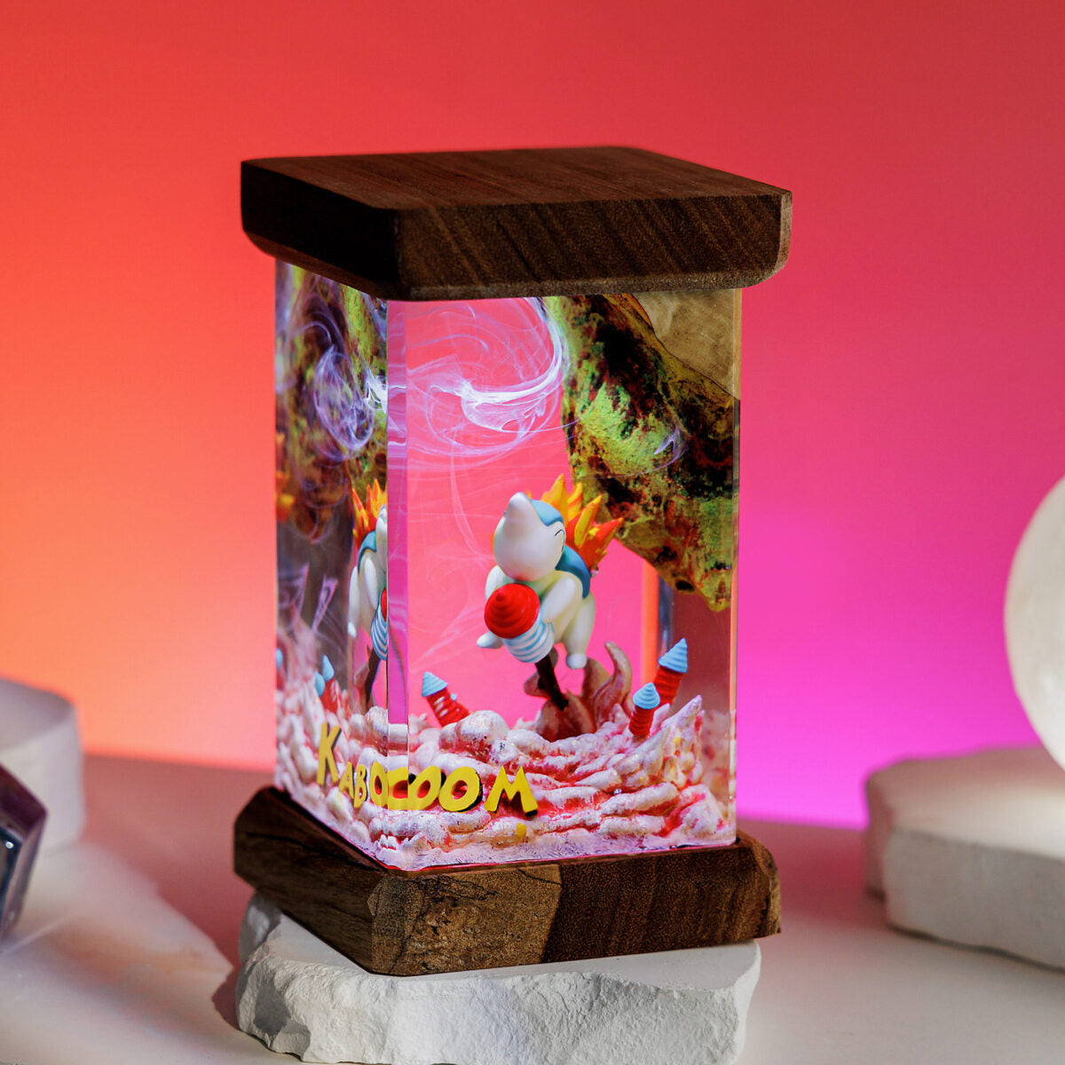 Hinoarashi Pokemon Resin Diorama Lamp