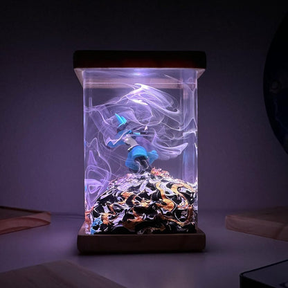 Lucario Pokemon Resin Epoxy Lamp, Night Light