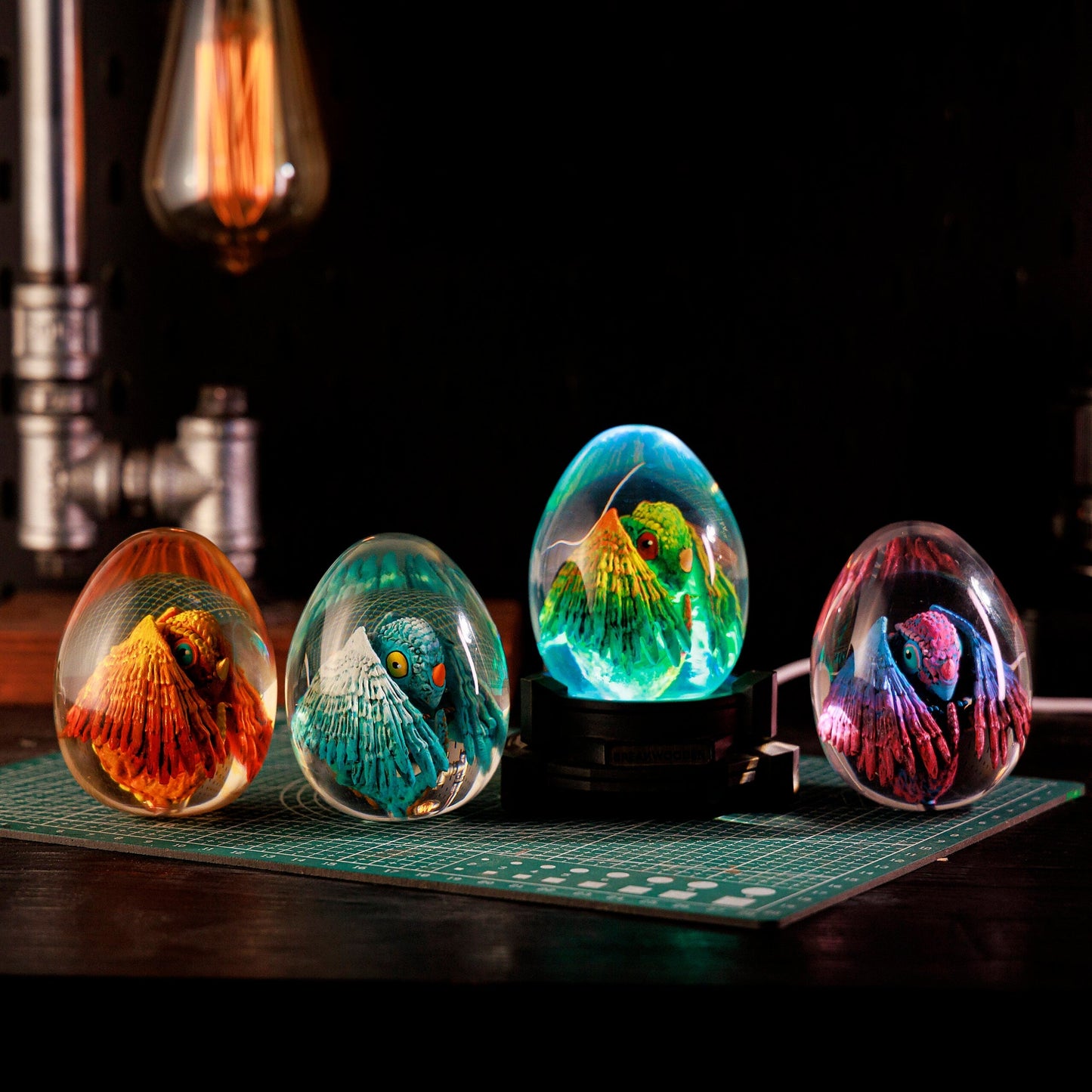 Custom Dinosaur Resin Lamp Egg