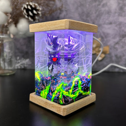 Gengar and Haunter Pokemon Resin Epoxy Lamp, Night Light