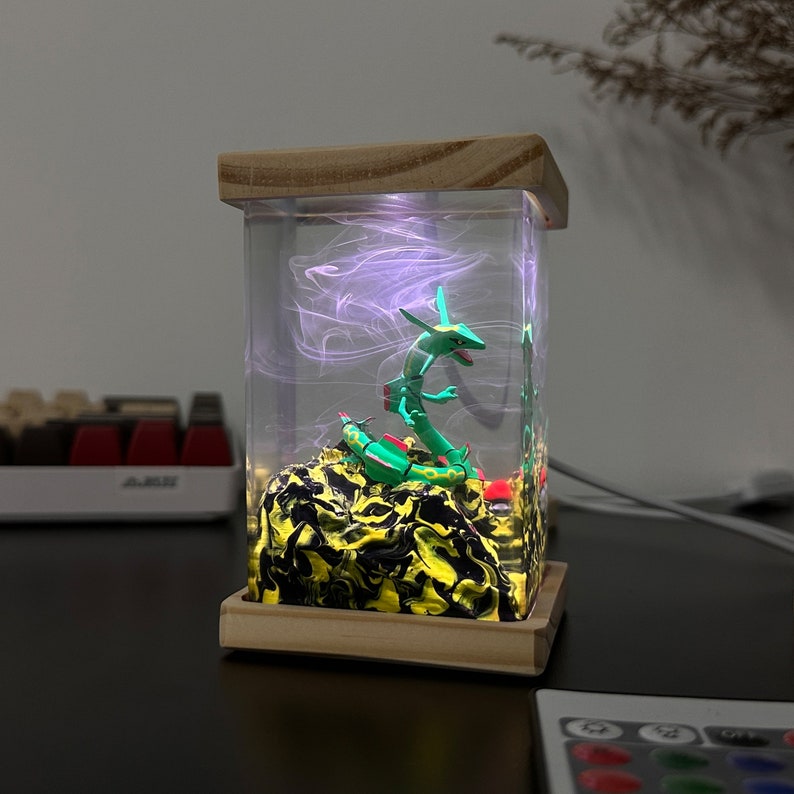 Rayquaza Pokemon Resin Epoxy Lamp, Night Light