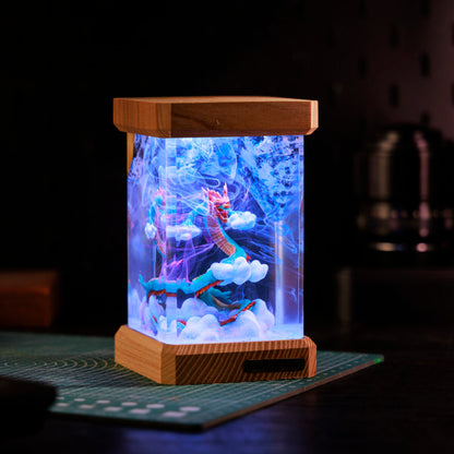 Mythology Blue Dragon Resin Lamp